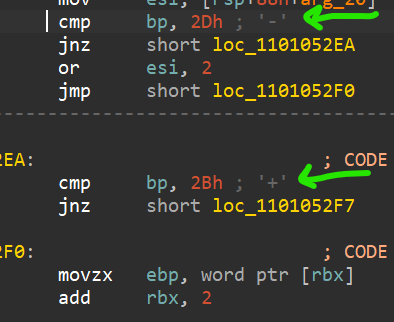 checking positive or negative in wtoi