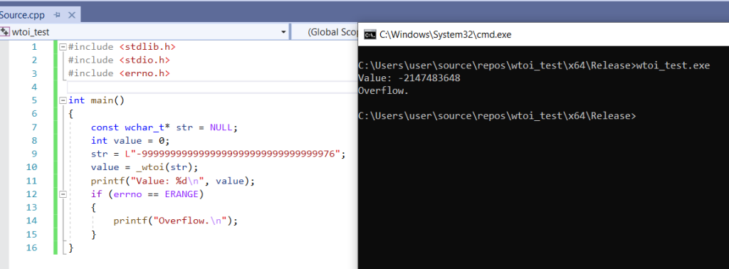 using of wtoi for test overflow